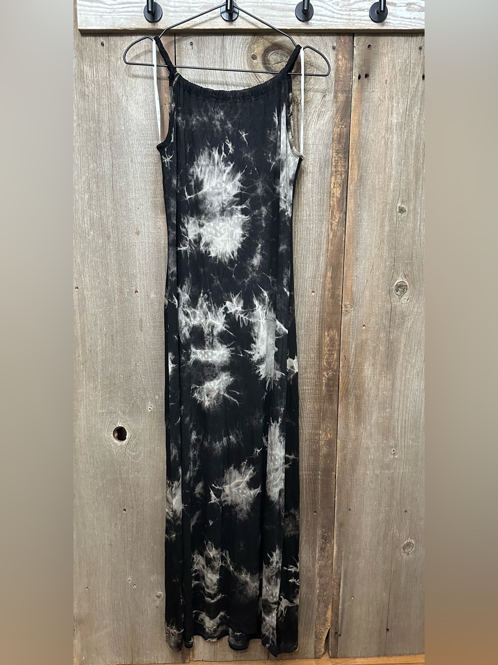 Rolla Costa High Neck Tie Dye Maxi Dress in Black Size Medium